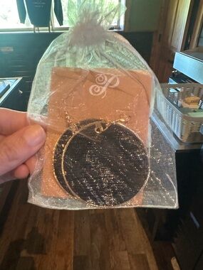 Plunder Gold and Black Round Hoop Earrings